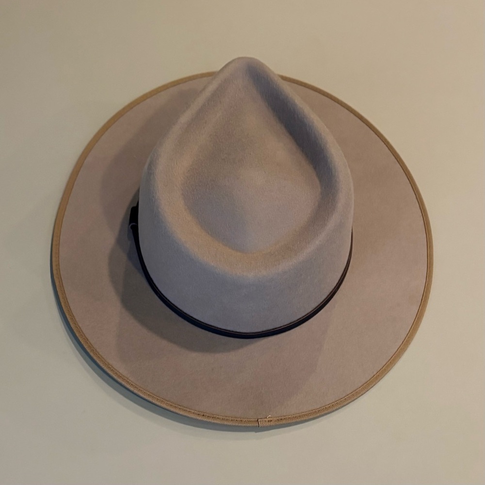 Will + Bear NEW Calloway Wool Statement Hat taupe classic wide brim - Picture 10 of 13